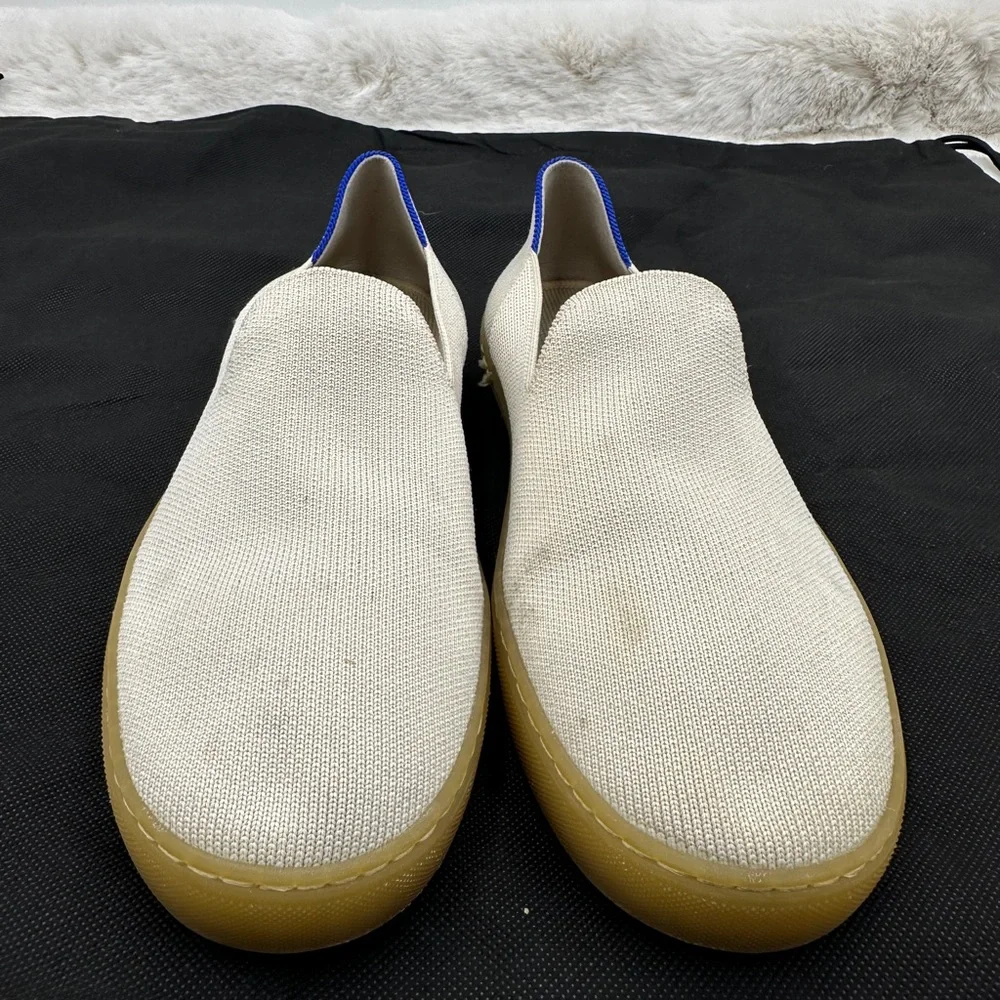 Rothy's Original Slip On Sneaker white navy‎ 9.5